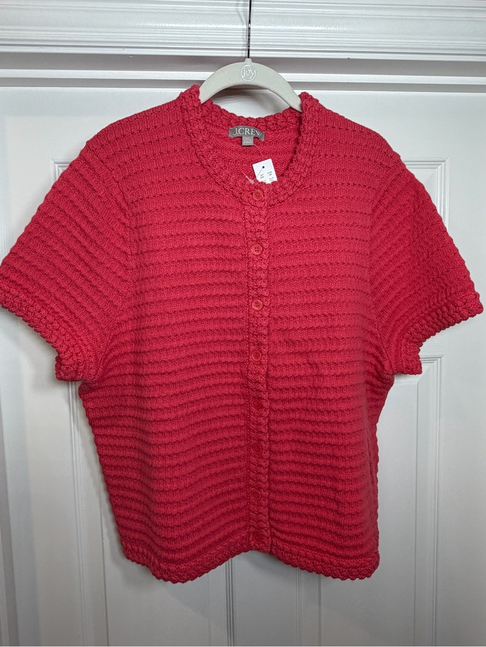 NWT J.Crew Pointelle Sweater in Raspberry - Picture 2 of 7
